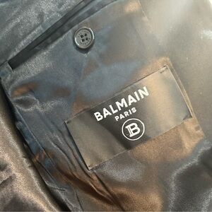 Balmain Men's Black Satin Jacket